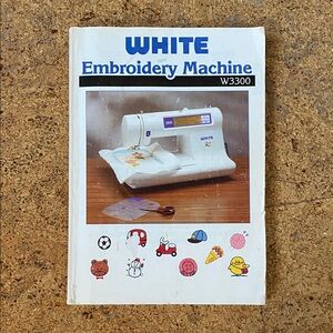 White Embroidery Machine W3300 Sewing Instruction Book